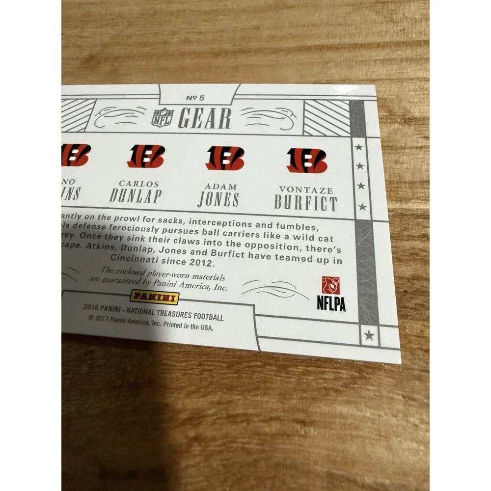 National Treasures NFL Gear Bengals Burfict Jones Dunlap‎ Atkins 60/99 2016 #5